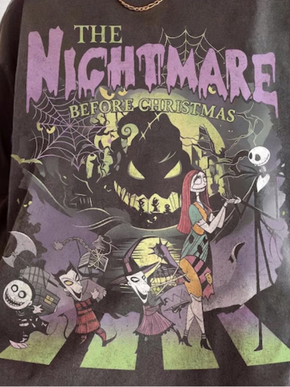 The Nightmare Before Christmas Kids Graphic Tee - Dark Grey